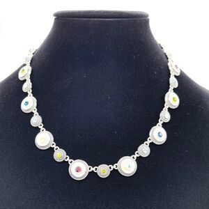 Lia Sophia Multi Colored Crystals Silver Tone